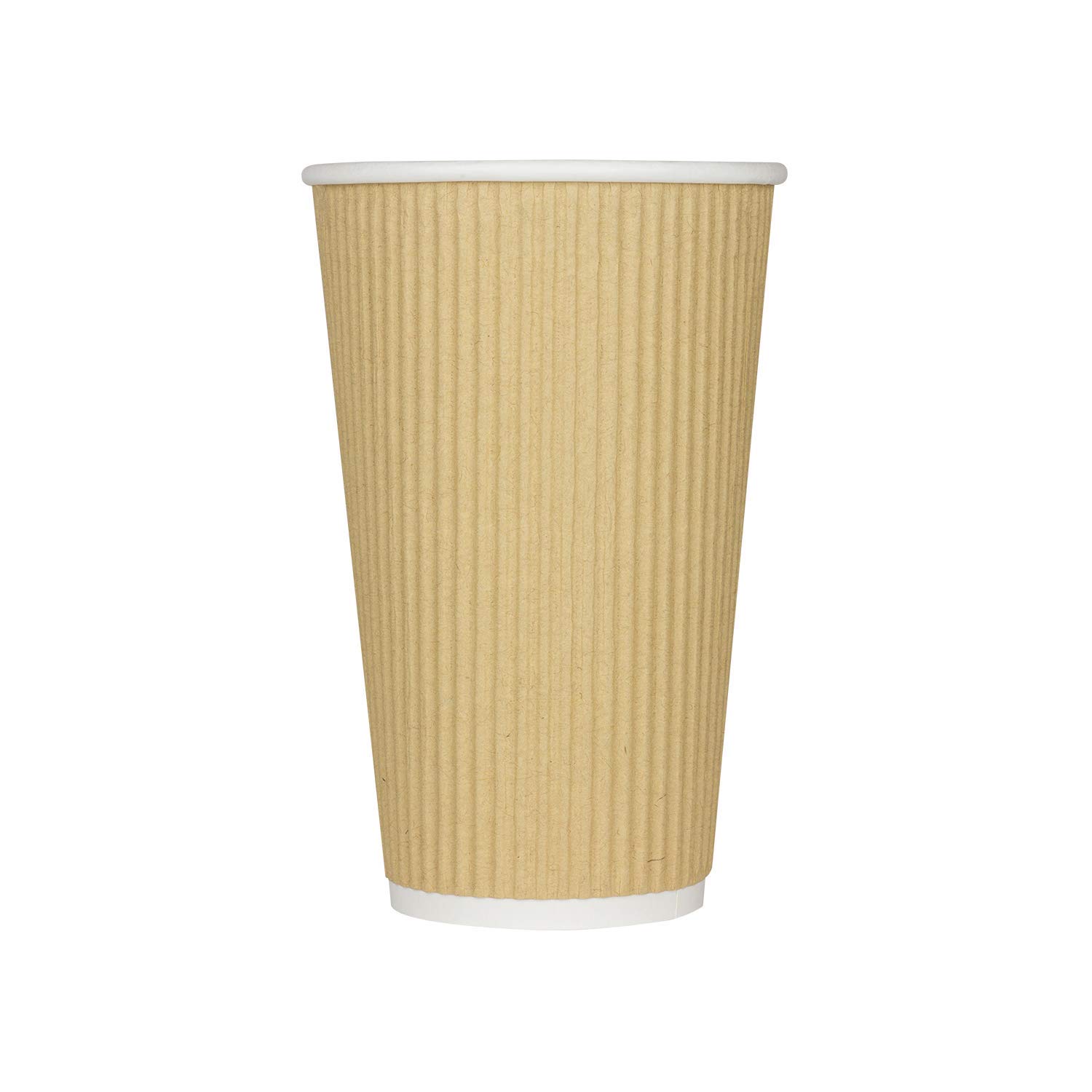 16oz Ripple Insulated Coffee Cups [500 Count] - Double Poly Lined Kraft Paper Hot Cups for Coffee, Tea & Hot Chocolate - Ideal for Coffee Shops, Offices & Catering Events (C-KRC516)