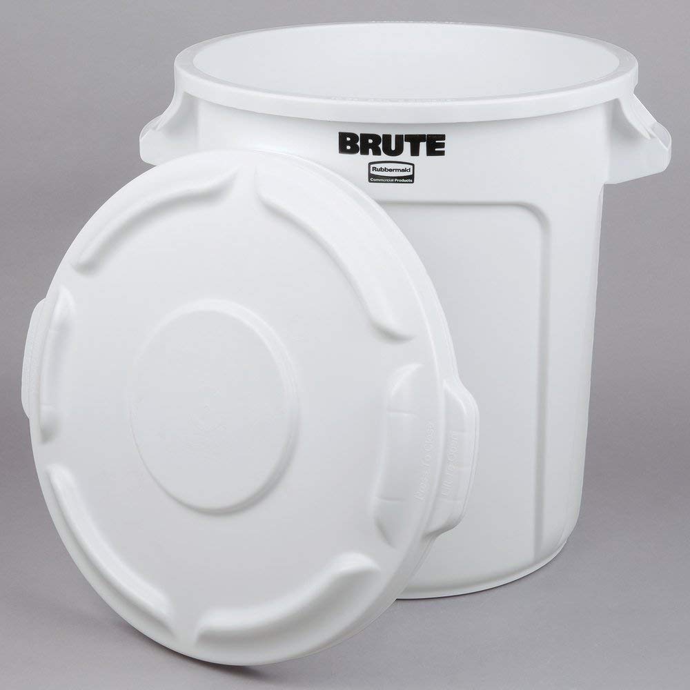 TableTop King Brute 10 Gallon White Food Storage Bin with Lid - Perfect for Restaurant Kitchen, Commercial Use, and Home Organization