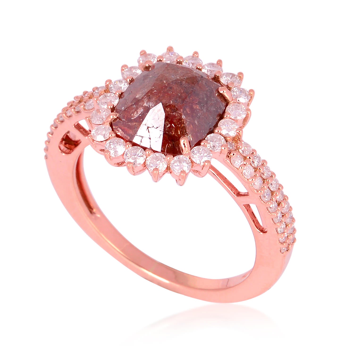 18K Rose Gold Fancy Cut Ice Diamond Solitaire Engagement Ring for Women - Perfect for Proposals, Anniversaries & Special Occasions