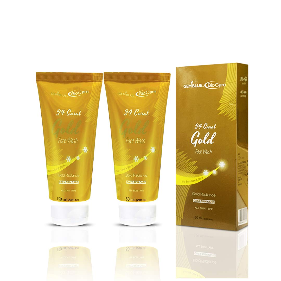 GEMBLUE BioCare 24K Gold Facial Cleanser - 150ml Luxury Face Wash with Anti-Aging & Brightening Properties | Perfect for Daily Skincare Routine & Glowing Skin