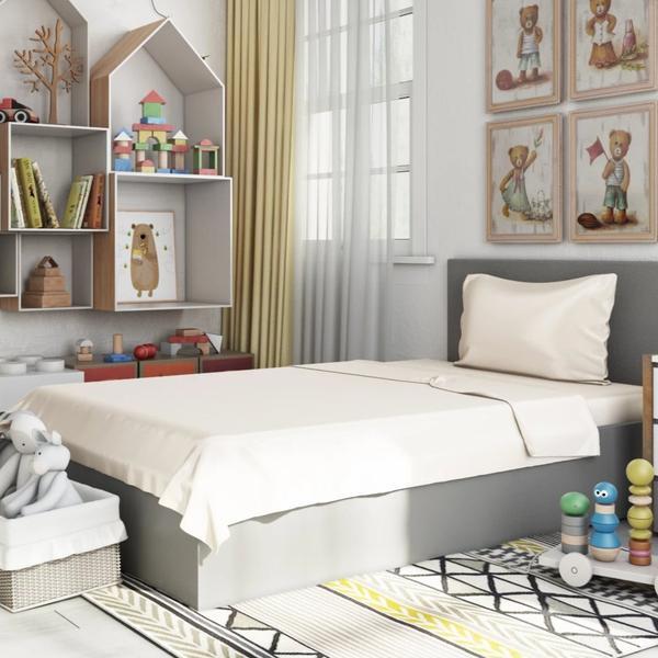 Premium Kids Bamboo Bedding Set - Feather White | Ultra-Soft & Hypoallergenic | Perfect for Toddler Beds & Nursery Decor