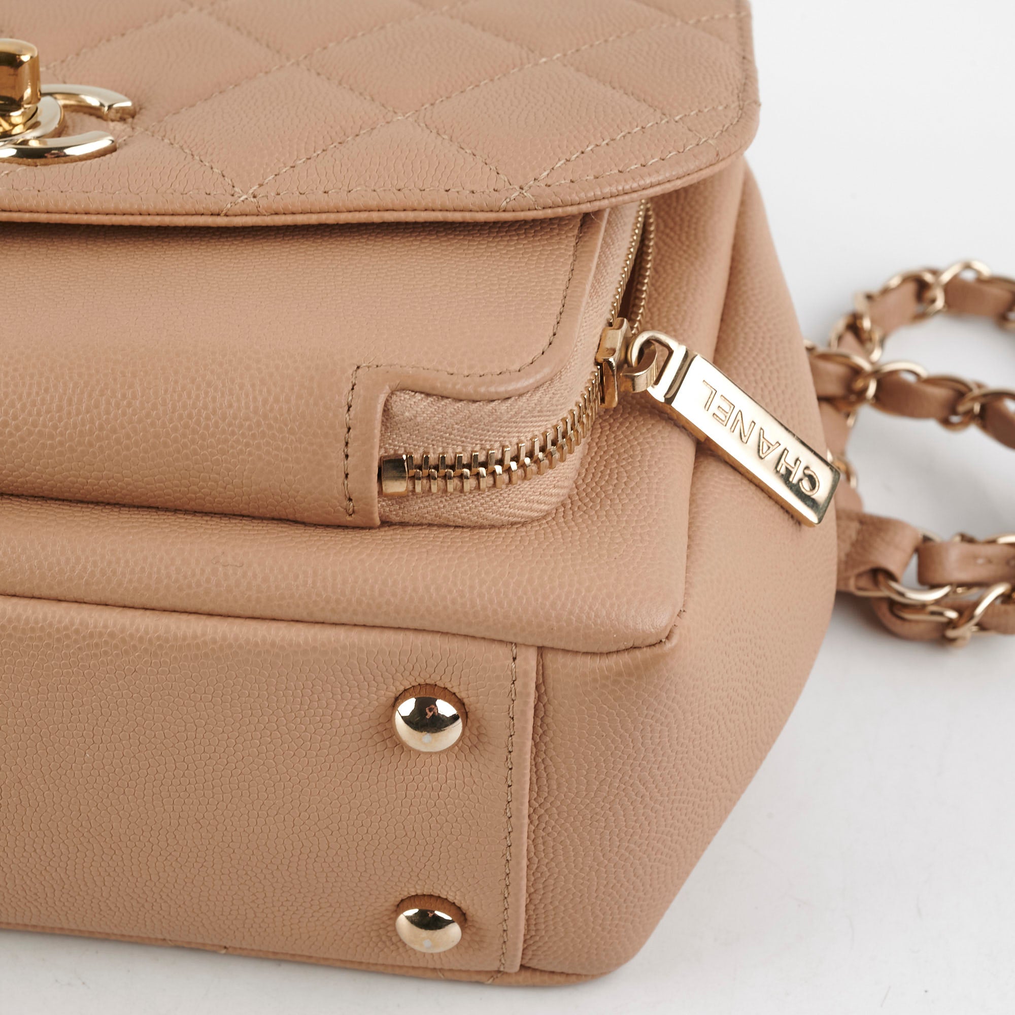 Chanel Business Affinity Beige Leather Medium Flap Bag - Luxury Designer Handbag for Women, Perfect for Office, Travel & Everyday Use