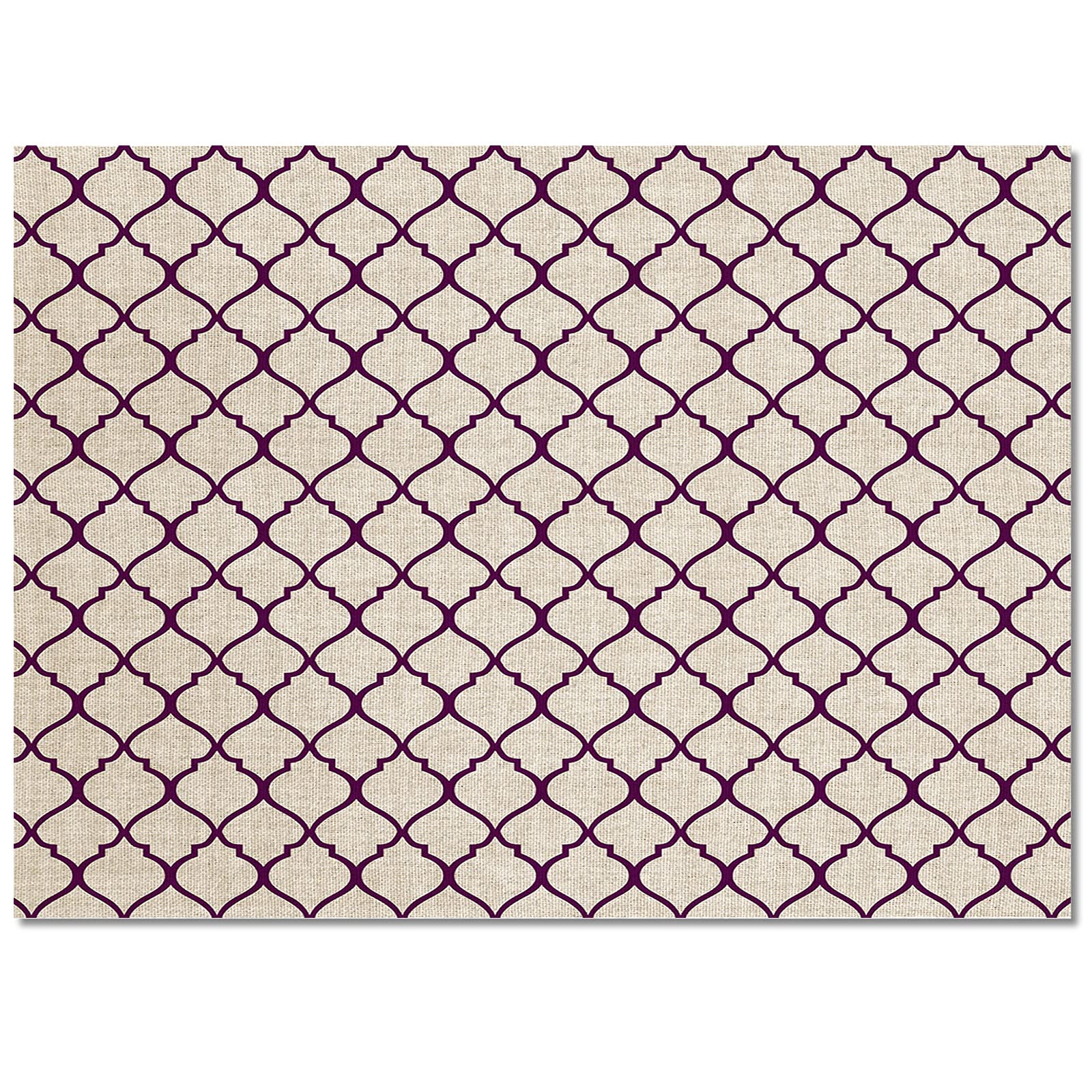 5' x 8' Large Moroccan Area Rug - Non-Slip Rectangular Rug for Living Room, Bedroom & Outdoor - Purple Burlap Textured Floor Mat | Boho Home Decor, Cozy Bedside Rug, Durable Carpet for High Traffic Areas
