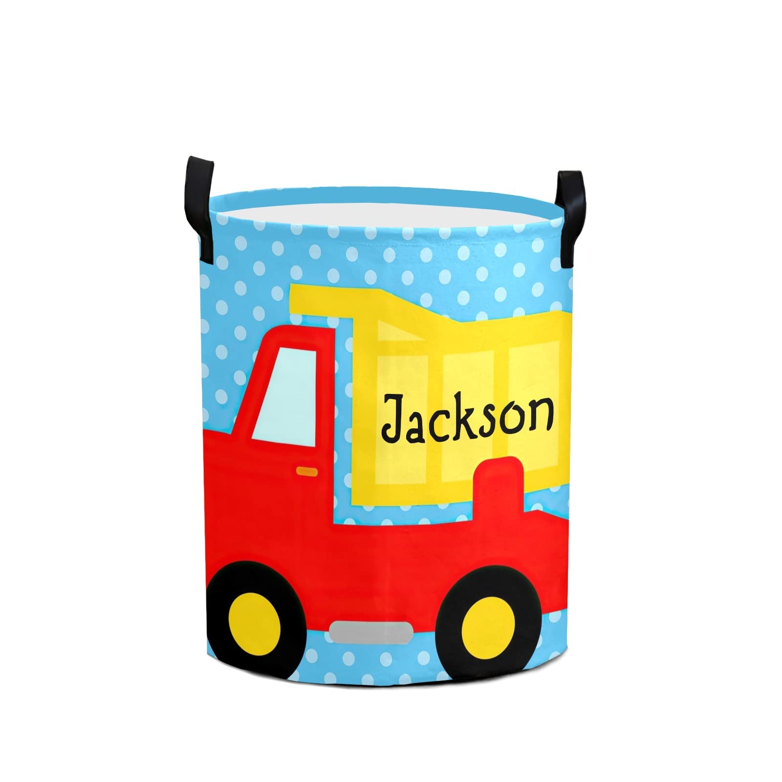 **Personalized Dump Truck Toy & Collapsible Laundry Hamper - Custom Storage Basket for Kids Room, Bathroom, Living Room | Fun & Practical Organizer for Toys, Clothes & More**