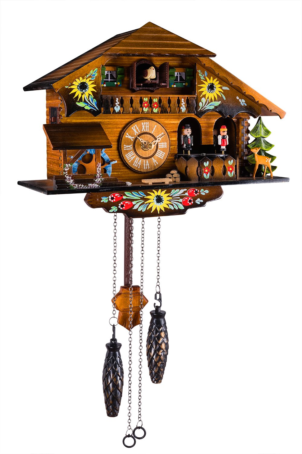 Kintrot Cuckoo Clock with Pendulum - Quartz Wall Clock for Home Decor - Authentic Black Forest Style - Perfect for Living Room, Bedroom & Cabin Decor