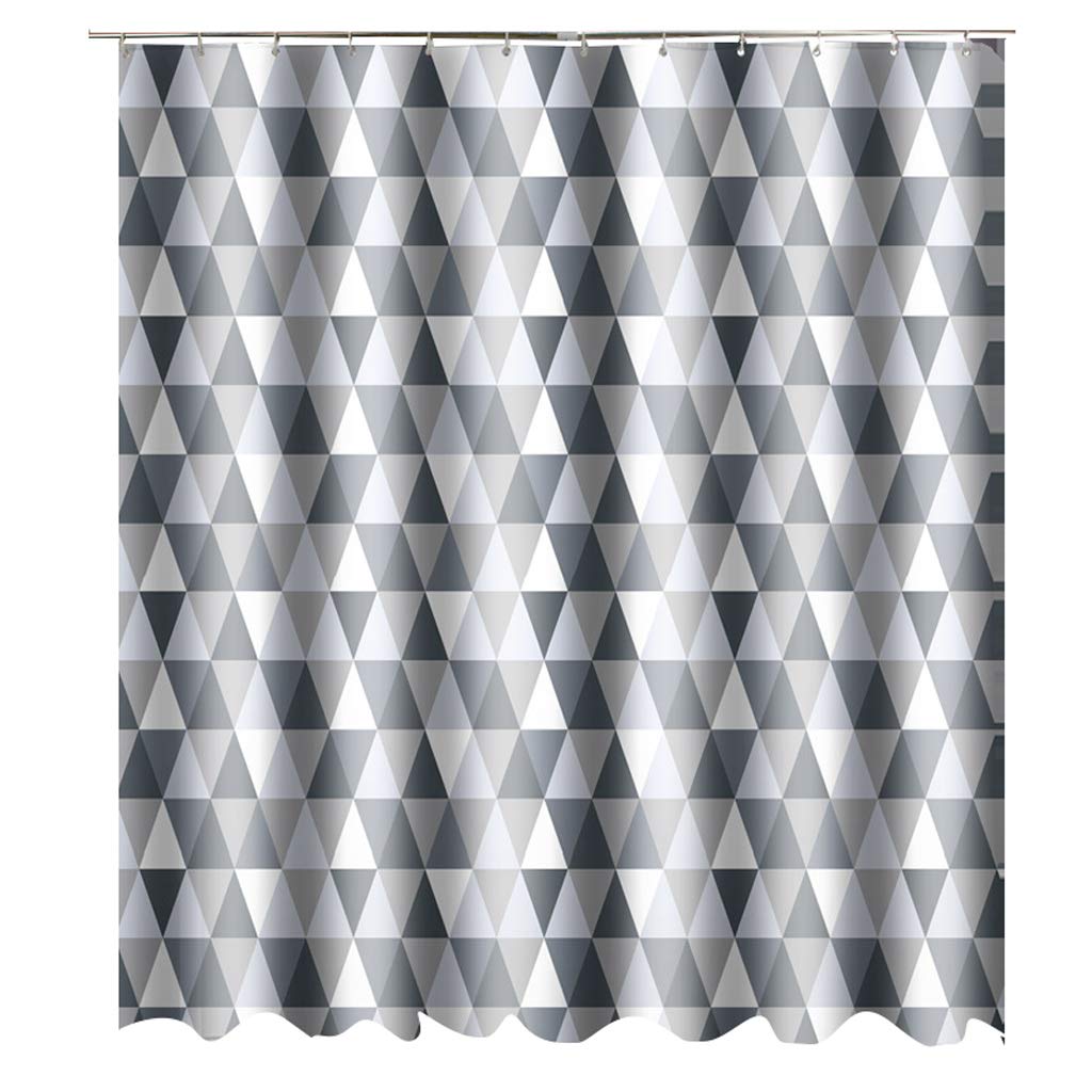 KUANDARM Waterproof Polyester Shower Curtain with Hooks - Modern Geometric Triangle Pattern Bathroom Decor (72x78 Inches) for Stylish Home & Hotel Bathrooms