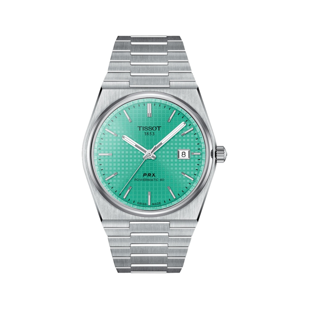 Tissot PRX Automatic Powermatic 80 40mm Men's Watch - Swiss Made Stainless Steel Bracelet, Mint Green Dial | Perfect for Business, Casual & Luxury Occasions