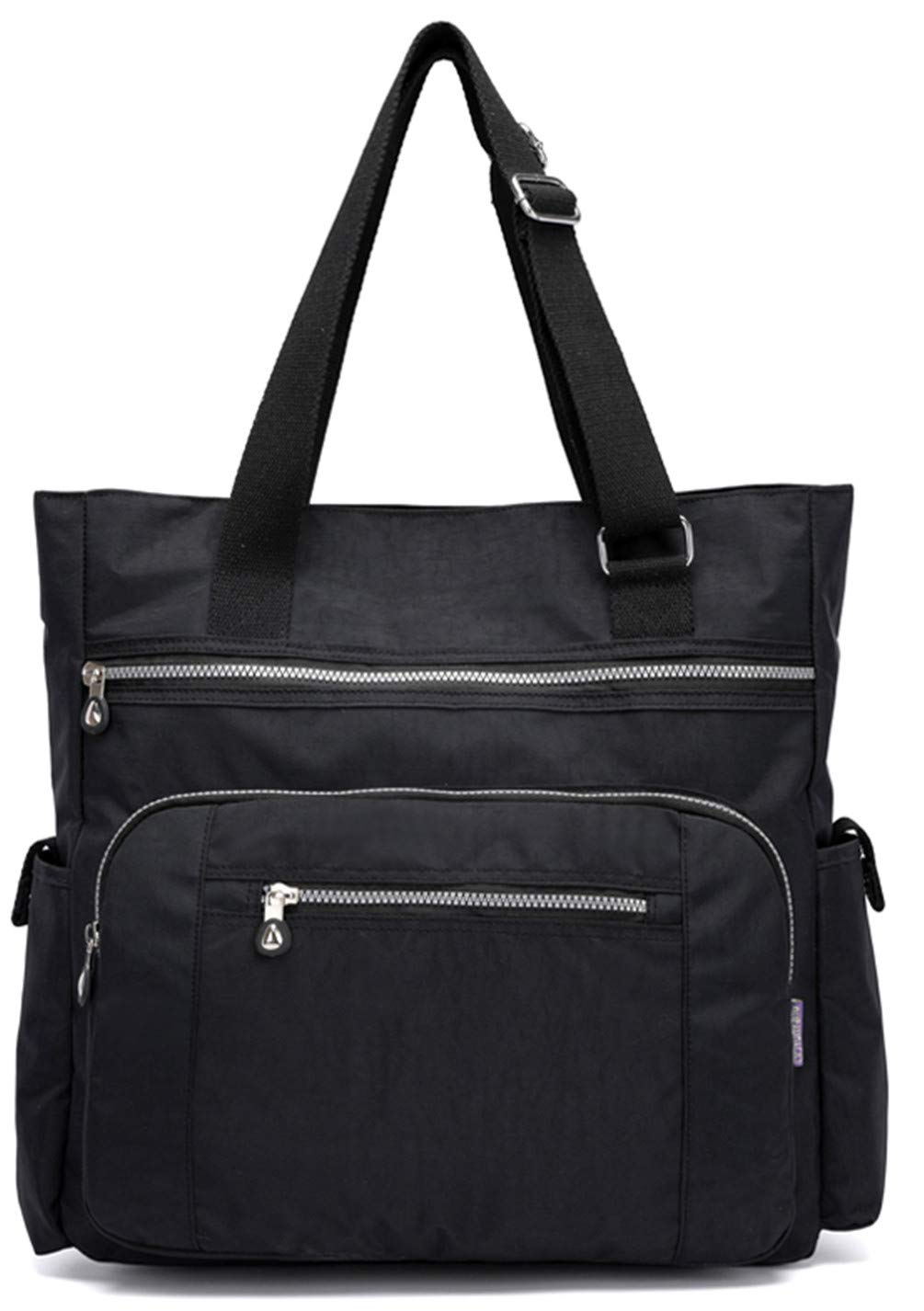 Nawoshow Women's Waterproof Canvas Tote Bag with Multiple Pockets - Durable Nylon Shoulder Bag for Work, School, Teacher Purse & Everyday Use | Perfect for Office, Commuting, Shopping & Travel