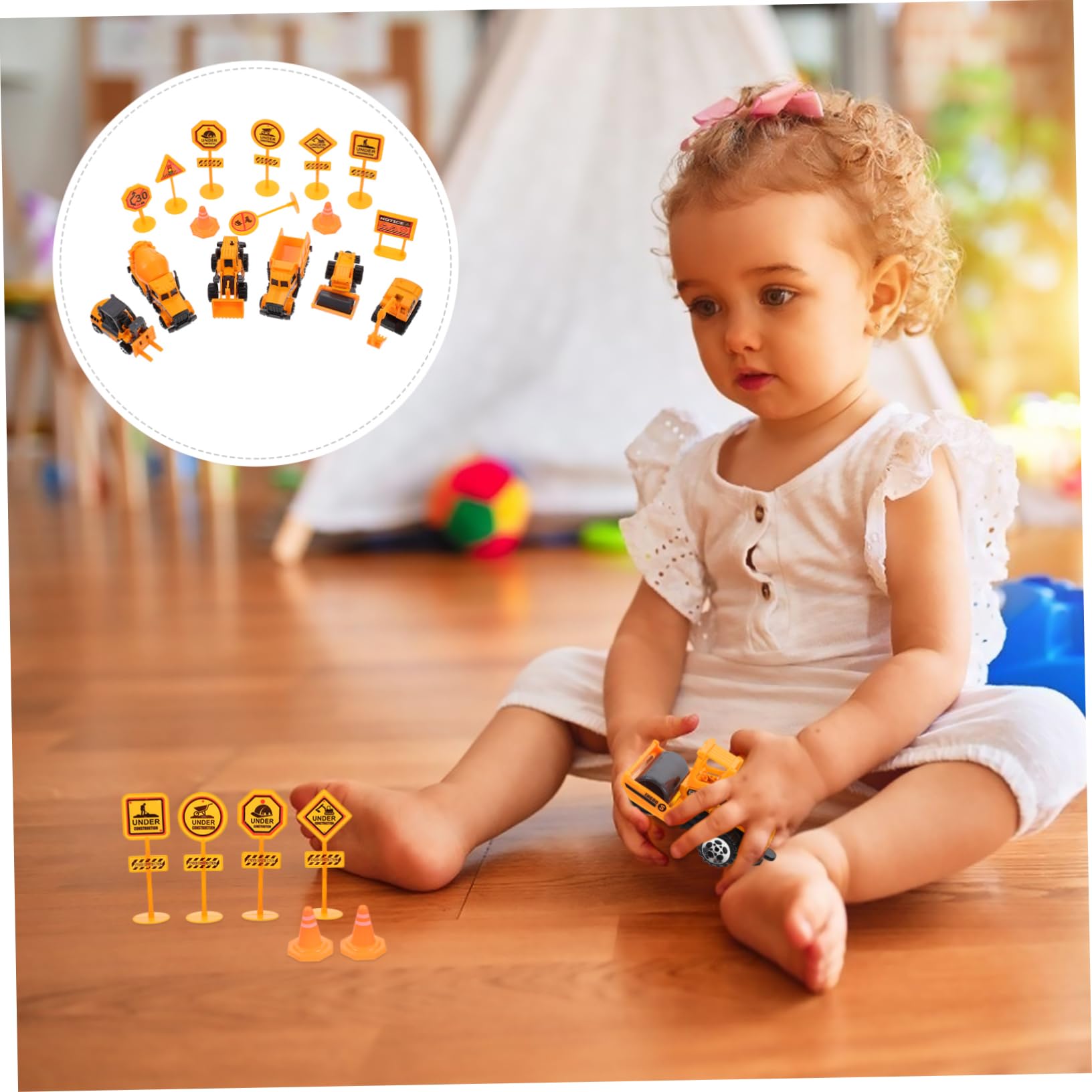 iFundom 8-Piece Construction Vehicle Toy Set - Engineering Trucks, Excavator & Toy Cars for Kids | STEM Learning, Pretend Play & Outdoor Sandbox Fun
