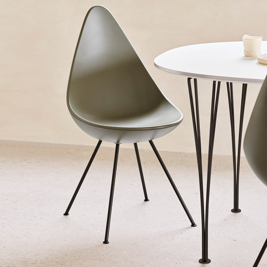 Drop Chair Plastic - Modern Lightweight Indoor/Outdoor Stackable Chair for Home, Office, and Patio Use