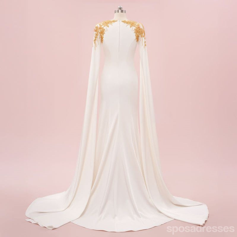 Elegant White Mermaid Long Sleeve Maxi Prom Dress for Women - Formal Evening Gown for Party, Wedding & Special Occasions