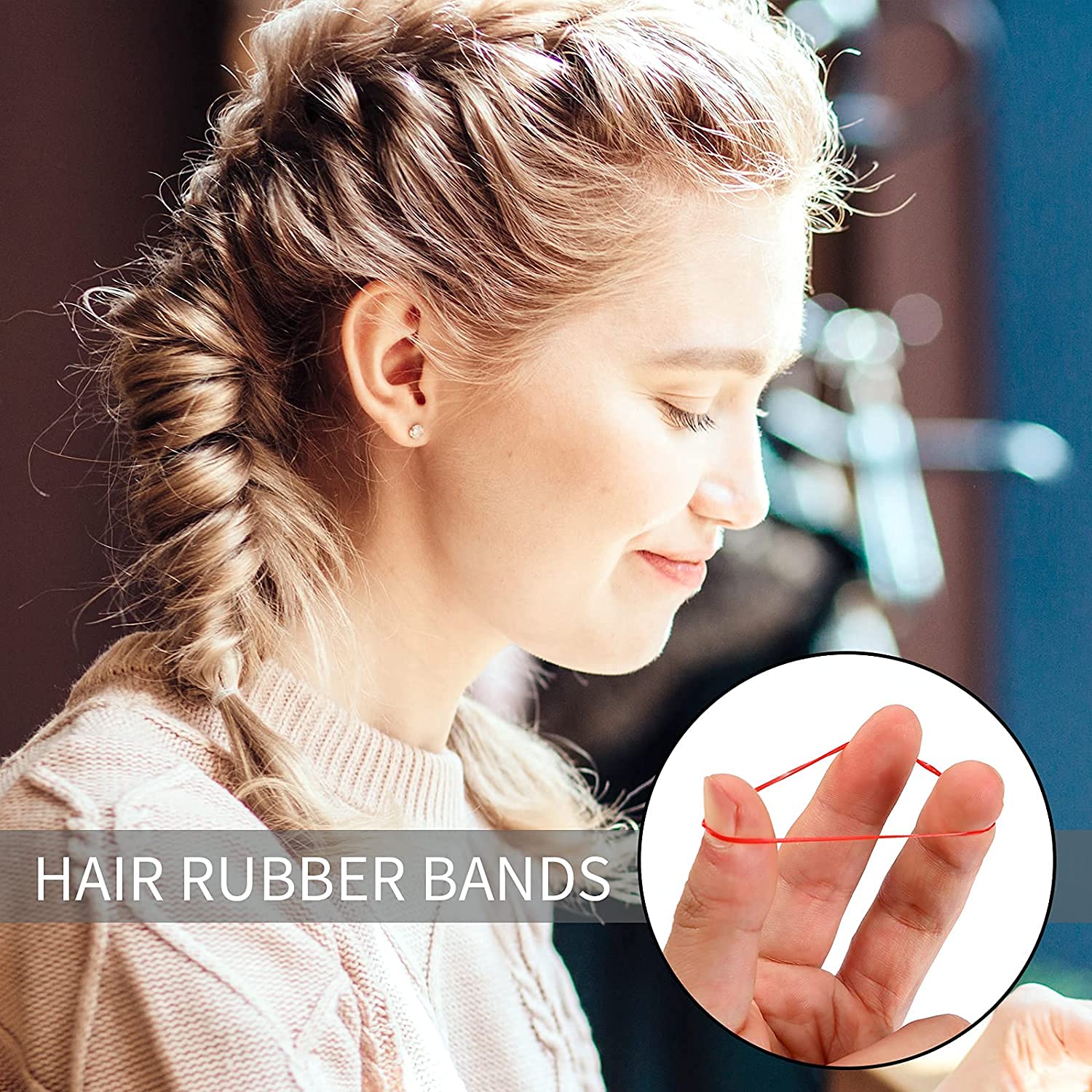 Belicia Strong Black Hair Rubber Bands - 500 Pieces No Damage Ponytail Holders for Women & Girls (Small, Thickened Circle, Fluorescent Mixing) - Perfect for School, Workouts, Sports & Daily Hairstyling