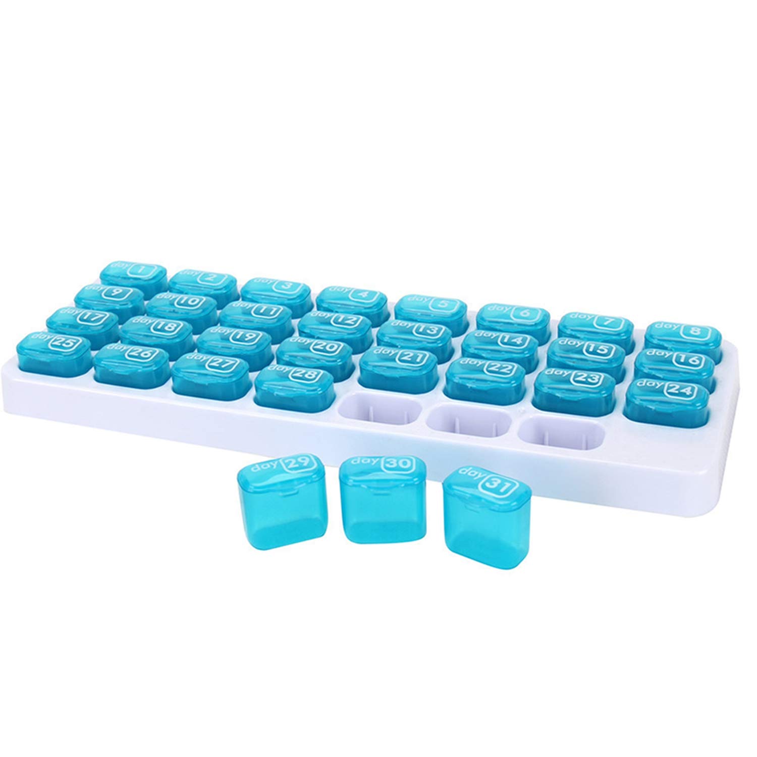 31-Day Weekly Pill Organizer - Moisture Proof Tablet Medicine Box with 4 Compartments - Perfect for Travel, Home & Daily Medication Storage