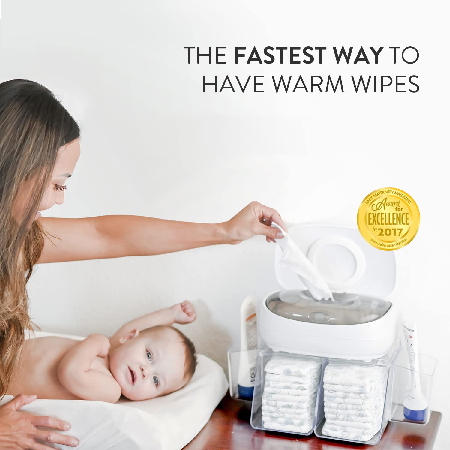 Prince Lionheart EVO Warmies Wipes Warmer Kit with everFRESH Pillow & Dresser Top Diaper Depot - Baby Essentials for Diaper Changing & Nursery Organization (Perfect for Newborn Care & Gift Registry)