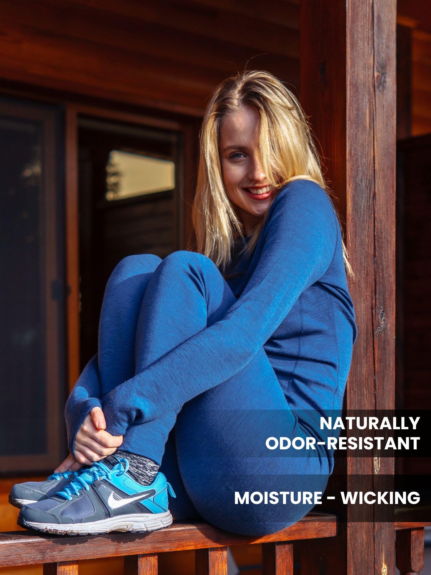 100% Merino Wool Base Layer Pants for Women - Thermal Leggings & Underwear (Lite, Midweight, Heavyweight) with Socks - Perfect for Hiking, Skiing & Winter Outdoor Activities