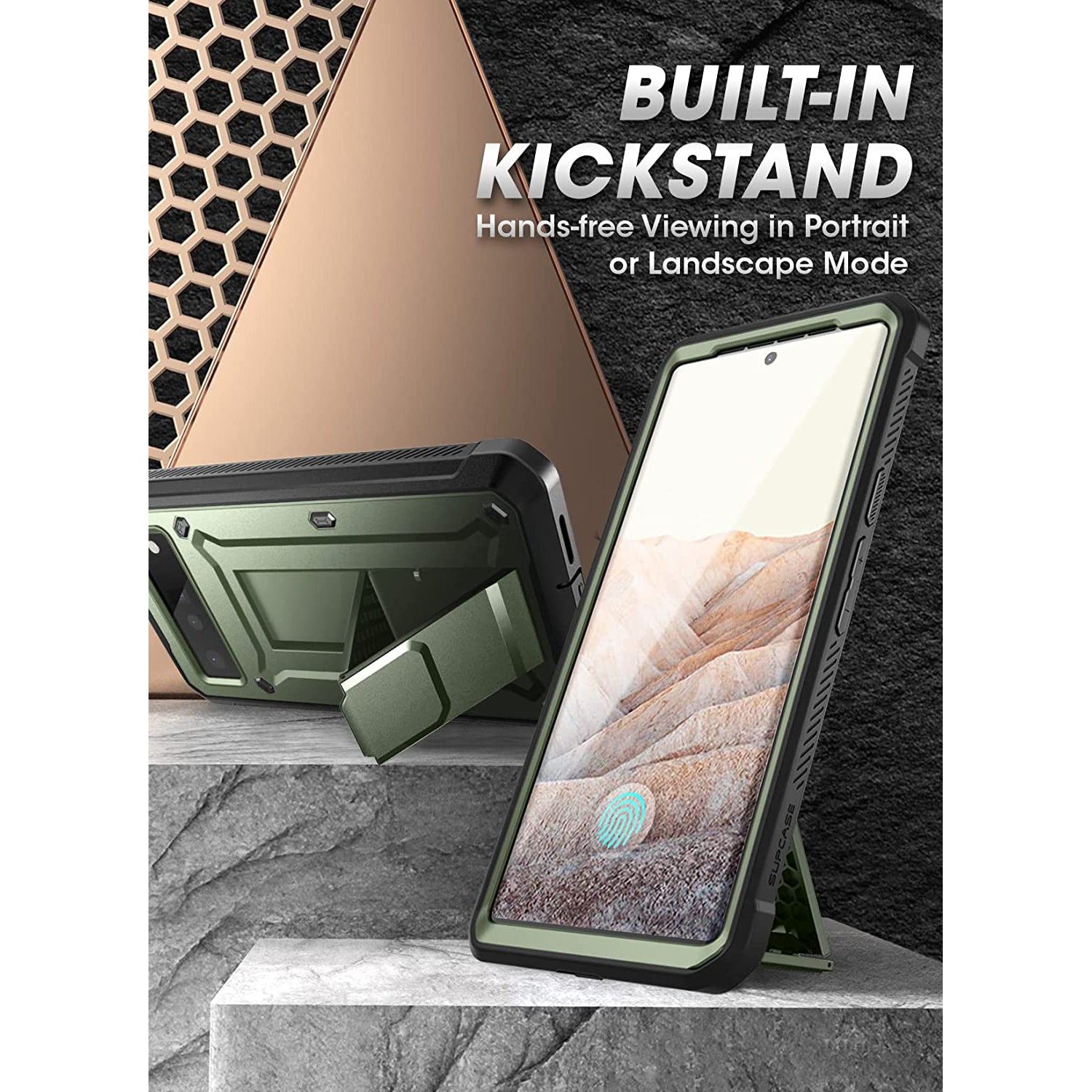 Google Pixel 6 Pro Unicorn Beetle PRO Rugged Holster Case - Heavy Duty Protection, Dark Green - Perfect for Construction, Outdoor & Extreme Sports Use