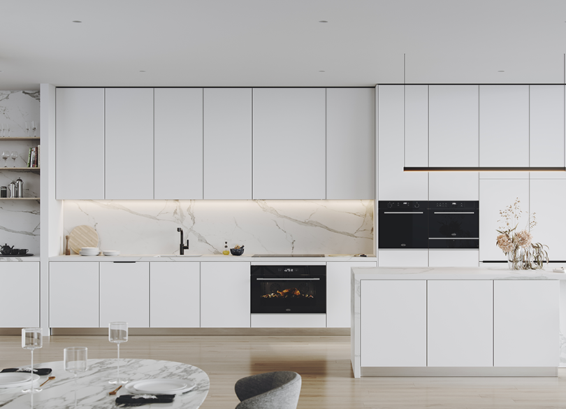 Belling BDO9611BK 90cm Built-in 8 Function Black Glass Oven - Italian Made for Professional Kitchens & Home Baking