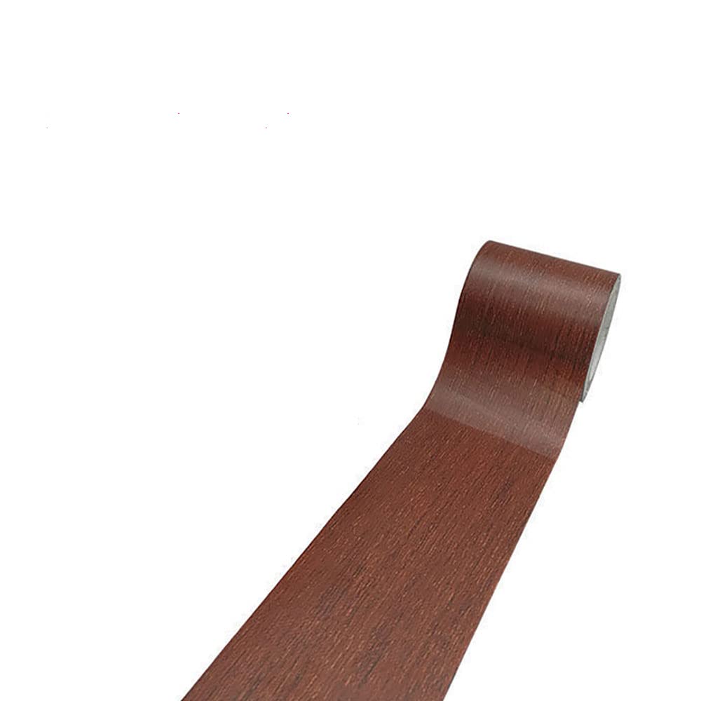 Woodgrain Patterned Duct Tape - Wood Effect Repair Adhesive Tape for Laminate Floor Scratch Repair - 1 Roll Red Wine Color - Perfect for Home DIY, Furniture Restoration & Quick Fixes