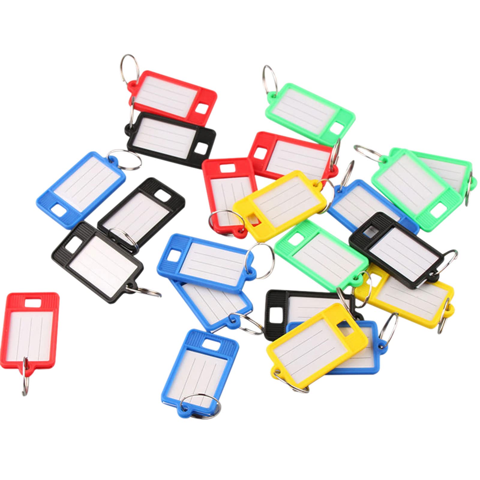 50pcs Colorful Durable Luggage Tags with Split Rings - Waterproof Plastic Suitcase ID Tags, Keychain Name Labels for Travel Bags & Backpacks - Perfect for Airports, Cruises & Business Trips
