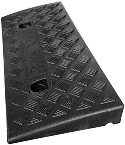 Heavy Duty Rubber Threshold Ramp - Non-Slip Car Ramp for Vehicles, Bikes & Skateboards - Portable Plastic Triangle Ramp (4.8-10.5cm Height) - Perfect for Garage, Driveway, Stairs & Mobility Access (Black, 48.5x21.5x4.8cm)