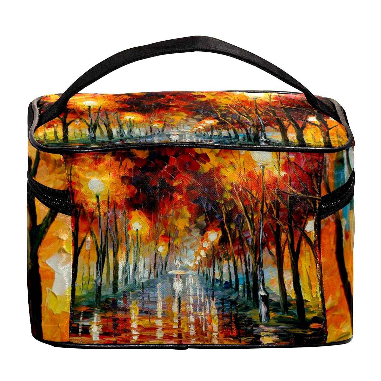Premium Oil Painting Rainforest Path Travel Makeup Bag - Large Cosmetic Organizer with Zipper for Women & Girls | Perfect for Travel, Gym & Daily Essentials Storage
