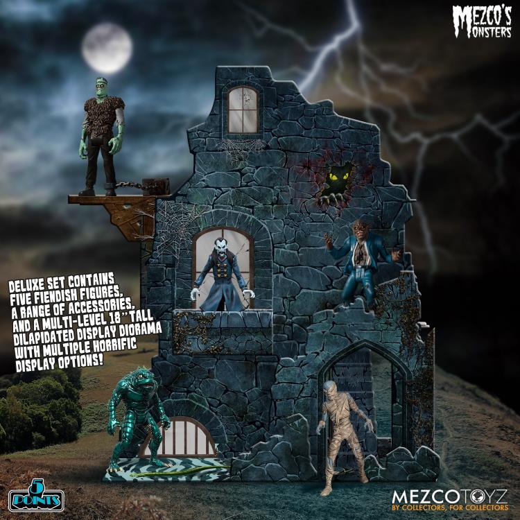 Mezco Monsters 5 Points Tower of Fear Deluxe Boxed Set Action Figure - Horror Collectible for Display & Scary Movie Nights