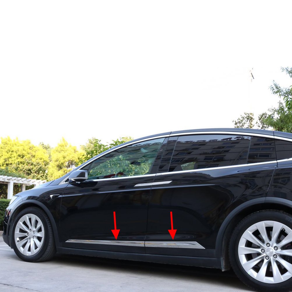 2016-2020 Tesla Model X ABS Chrome Door Side Panel Molding Covers (4-Piece Set) - Premium Exterior Accessories for Enhanced Style & Protection - Perfect for Car Enthusiasts & Daily Commuters