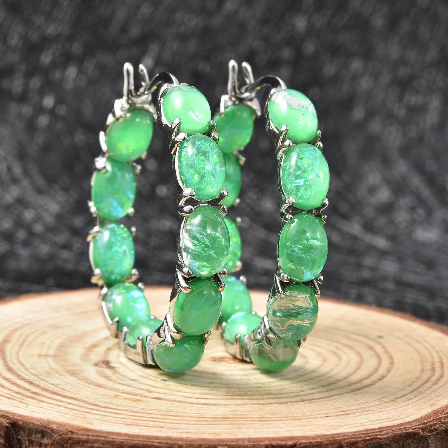 Elegant Resin Inside Out Hoop Earrings for Women - Crystal Stainless Steel Jewelry Set, Perfect Birthday Gifts for Her | Great for Parties, Weddings & Everyday Wear
