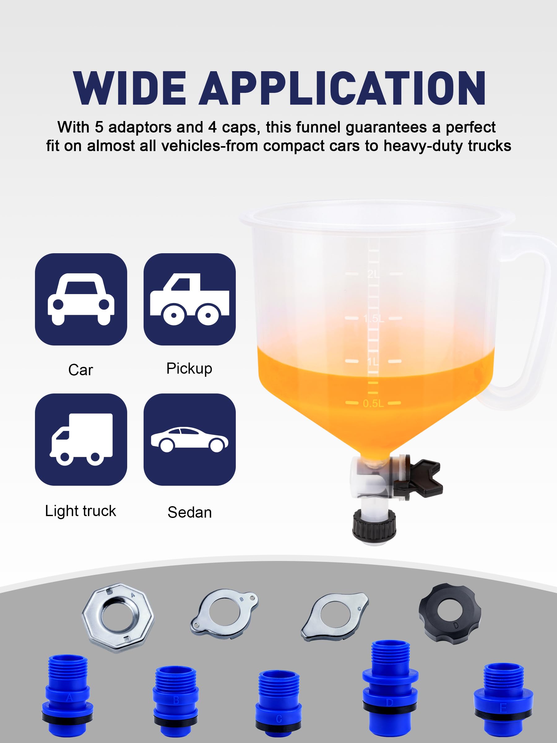 SMART JERRY - Universal Coolant Bleeder Kit with No-Spill Radiator Burping Funnel, Car Cooling System Flush Tool - Perfect for DIY Auto Maintenance & Engine Cooling System Service