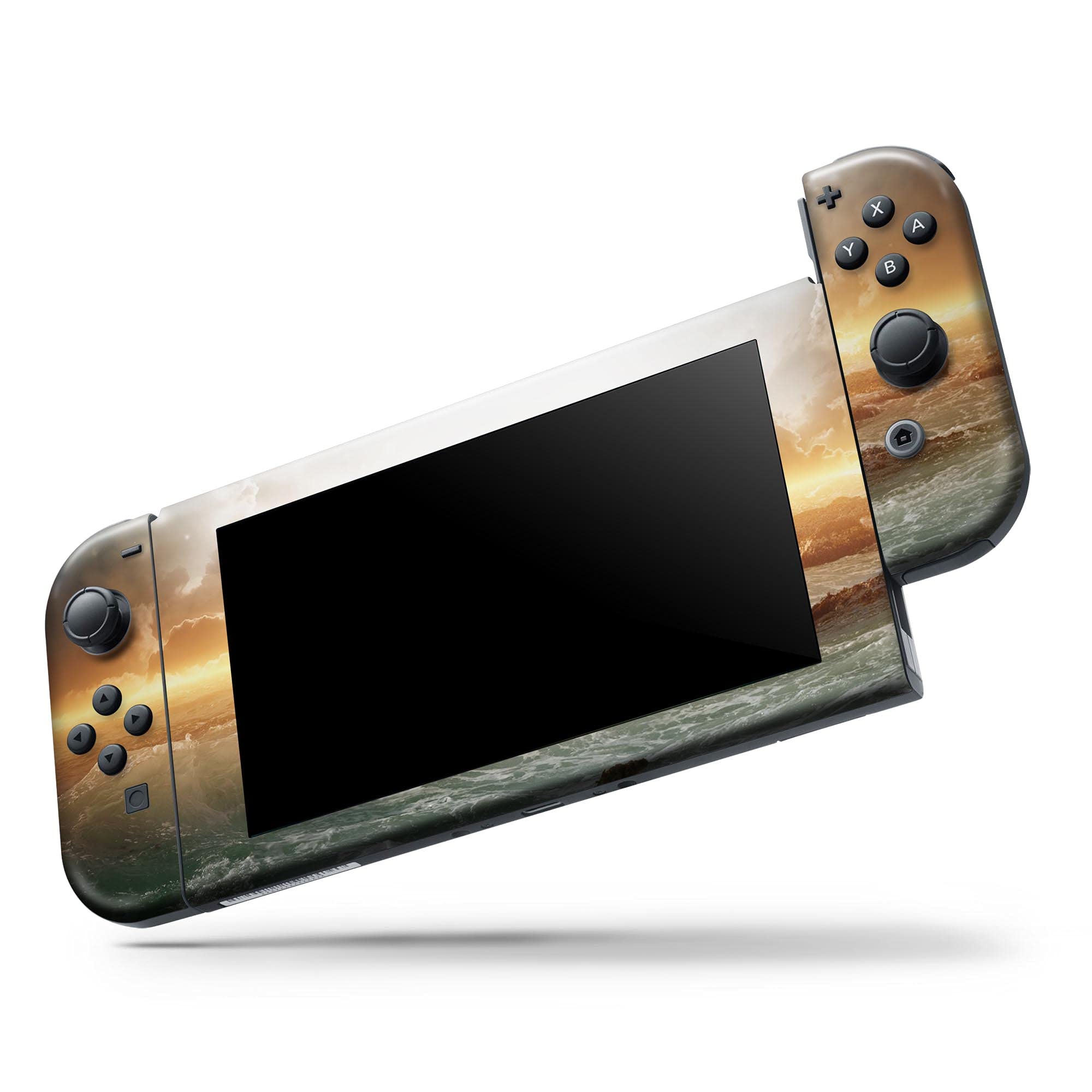 Nintendo Switch Skin Decal - Majestic Sky on Crashing Waves Vinyl Wrap Cover - Scratch-Resistant, Removable Protective Cover for Switch Console & Joy-Con - Perfect for Gaming, Travel & Home Entertainment