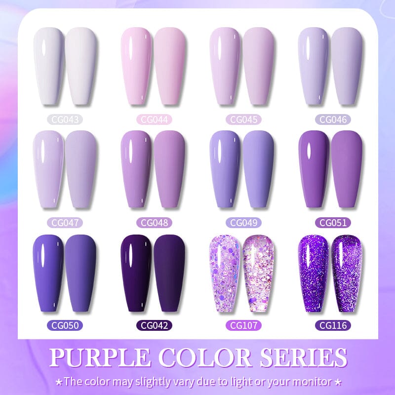 Purple Series Gel Nail Polish 10ml - Long-Lasting UV/LED Soak Off Gel for Manicures & Pedicures - Perfect for Nail Salons & DIY Home Nail Art