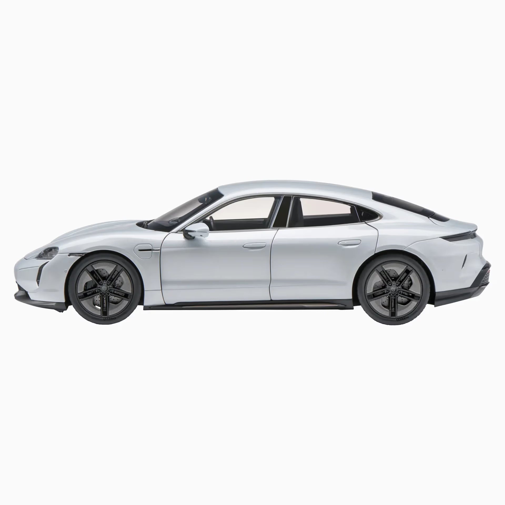 Porsche Taycan Turbo S (J1 PA) 1:18 Scale Diecast Model Car - Ice Grey Metallic - Collectible Sports Car Replica for Display & Racing Enthusiasts