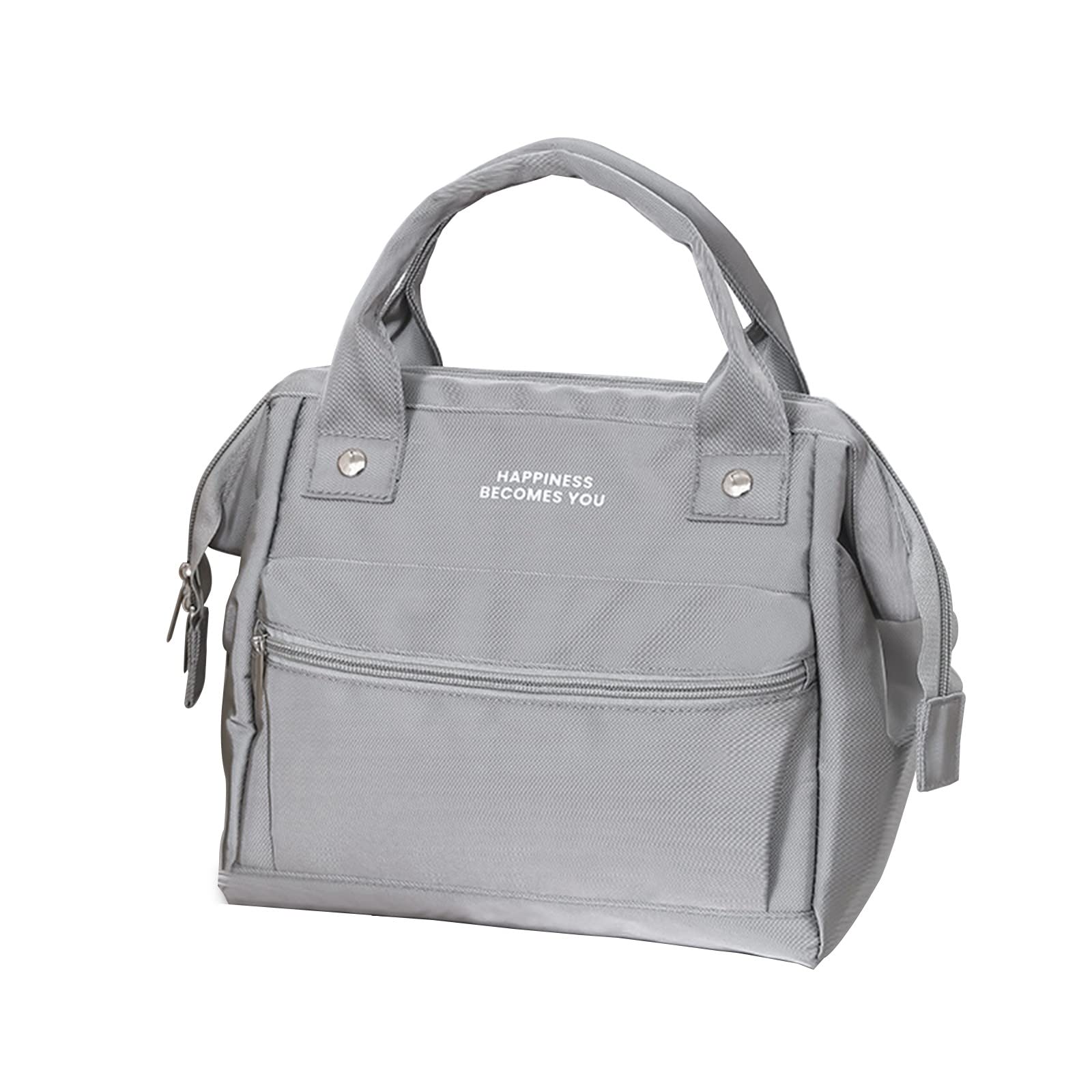 **Insulated Lunch Bag for Work & School - Portable Thermal Lunch Box Tote with Cooler Compartment | Bento Pouch & Food Storage Container for Adults, Students | Perfect for Office, Picnic, Camping & Travel (Gray)**