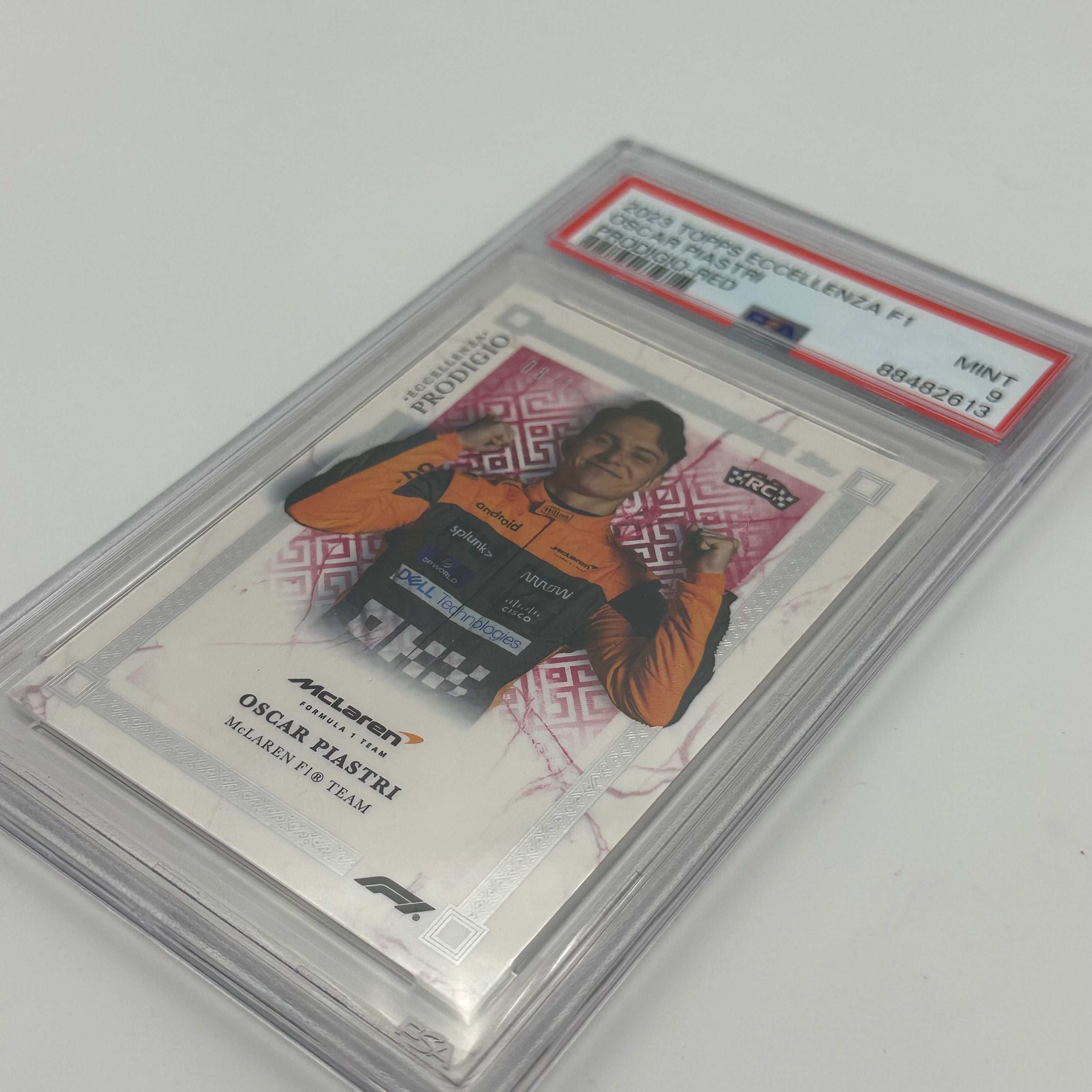PSA 9 Graded 2008-10 Oscar Piastri 2023 Eccellenza Prodigio Red Rookie Card - Collectible Sports Memorabilia for Racing Fans & Card Investors