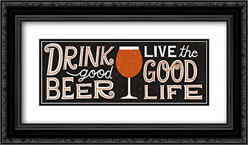 Michael Mullan 18x11 Black Ornate Framed Double Matted Museum Art Print - Craft Beer Vintage Poster - Perfect for Home Bar, Man Cave & Brewery Decor