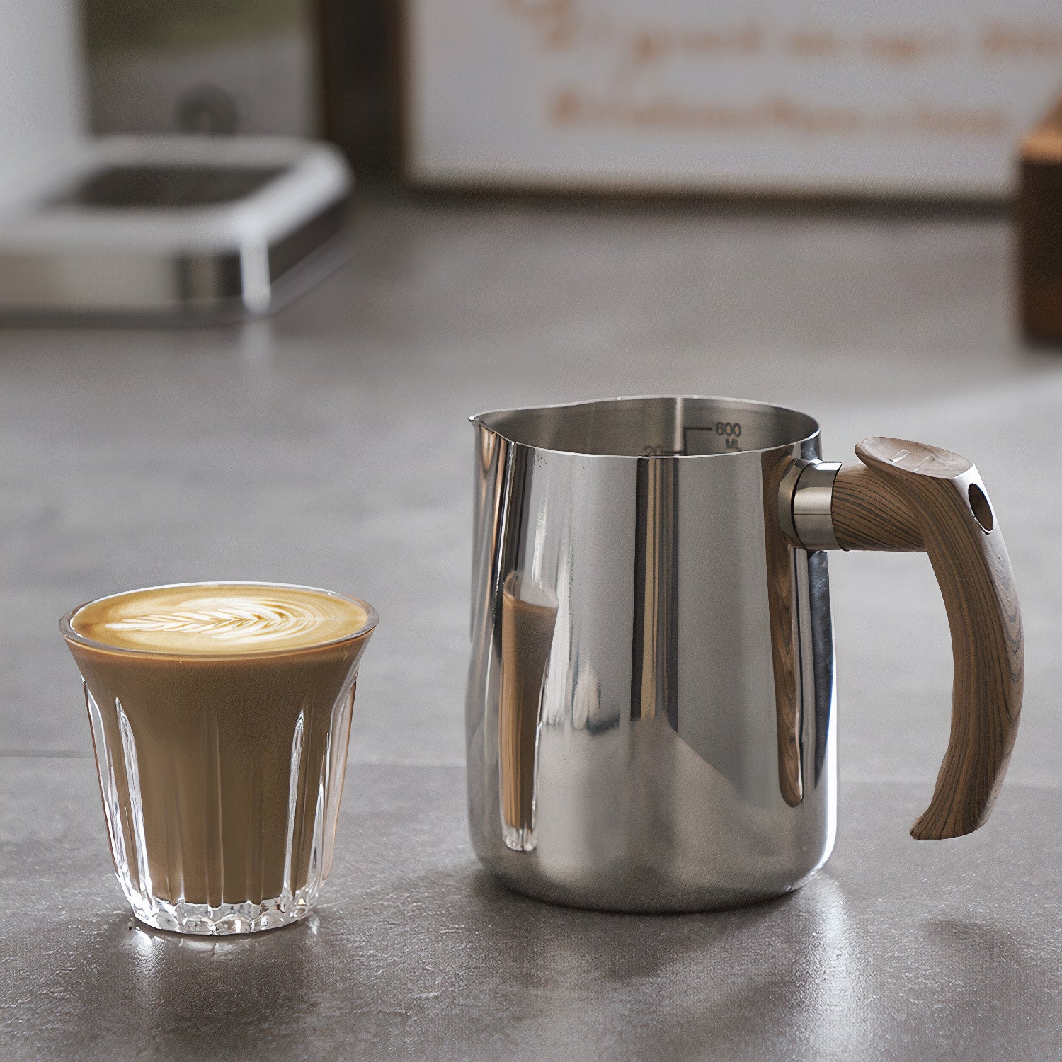 Premium Thickened Milk Jugs for Latte, Cappuccino & Frothing - 12oz/16oz Stainless Steel Milk Frothing Pitcher with Handle & Spout - Perfect for Home Baristas, Coffee Shops & Cafe Use