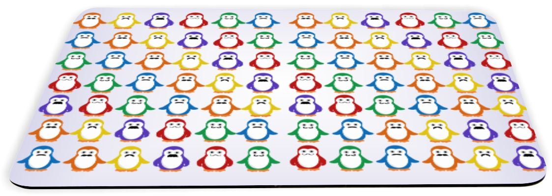 Mustache Penguins Gaming Mouse Pad - Non-Slip Rubber Base, Smooth Surface for Precision Control - Perfect for PC, Laptop, Office & Gaming Setup (MPSQ-RK-1830)