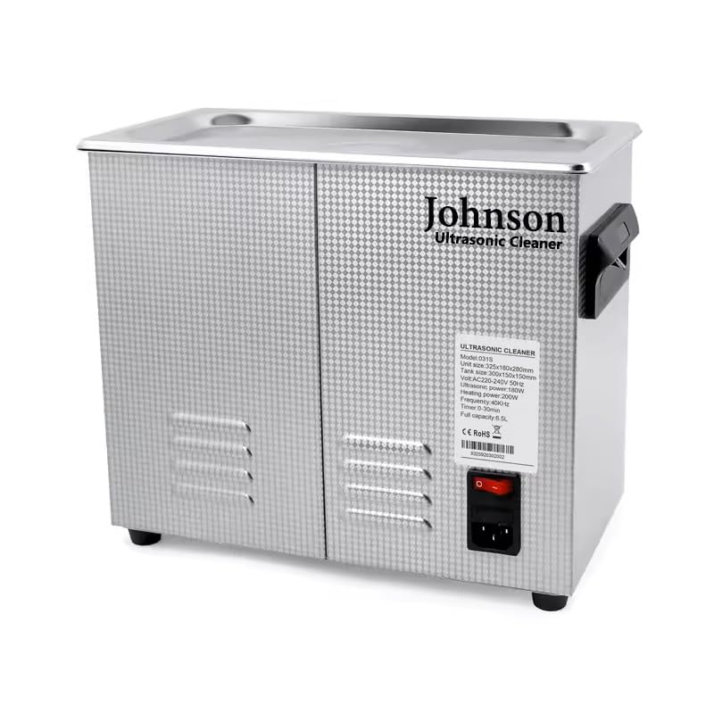 Johnson Professional 4.5L Ultrasonic Cleaner with Digital Timer & Heater - 40kHz Jewelry, Denture, Watch & Eyeglass Cleaner for Home & Clinic Use - Perfect for Cleaning Rings, Bracelets, Retainers & Small Electronics
