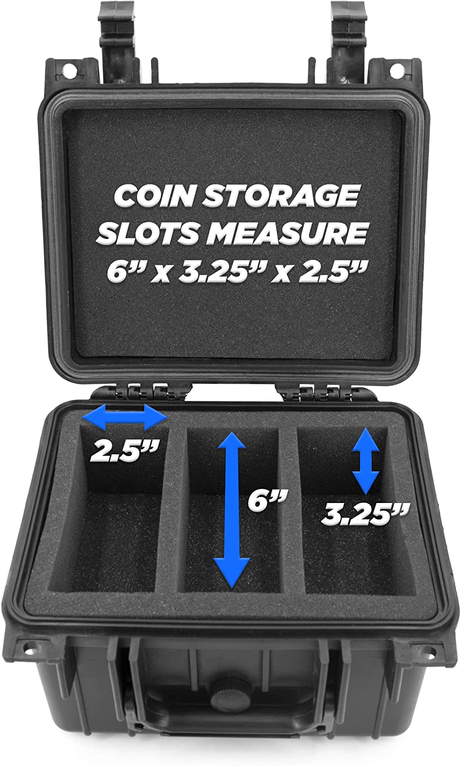 CASEMATIX Graded Coin Case for 50 PCGS or NGC Certified Coins - Waterproof Custom Coin Storage Box with Secure Holders for Coin Collectors - Perfect for Display, Protection & Organizing Valuable Coin Collections