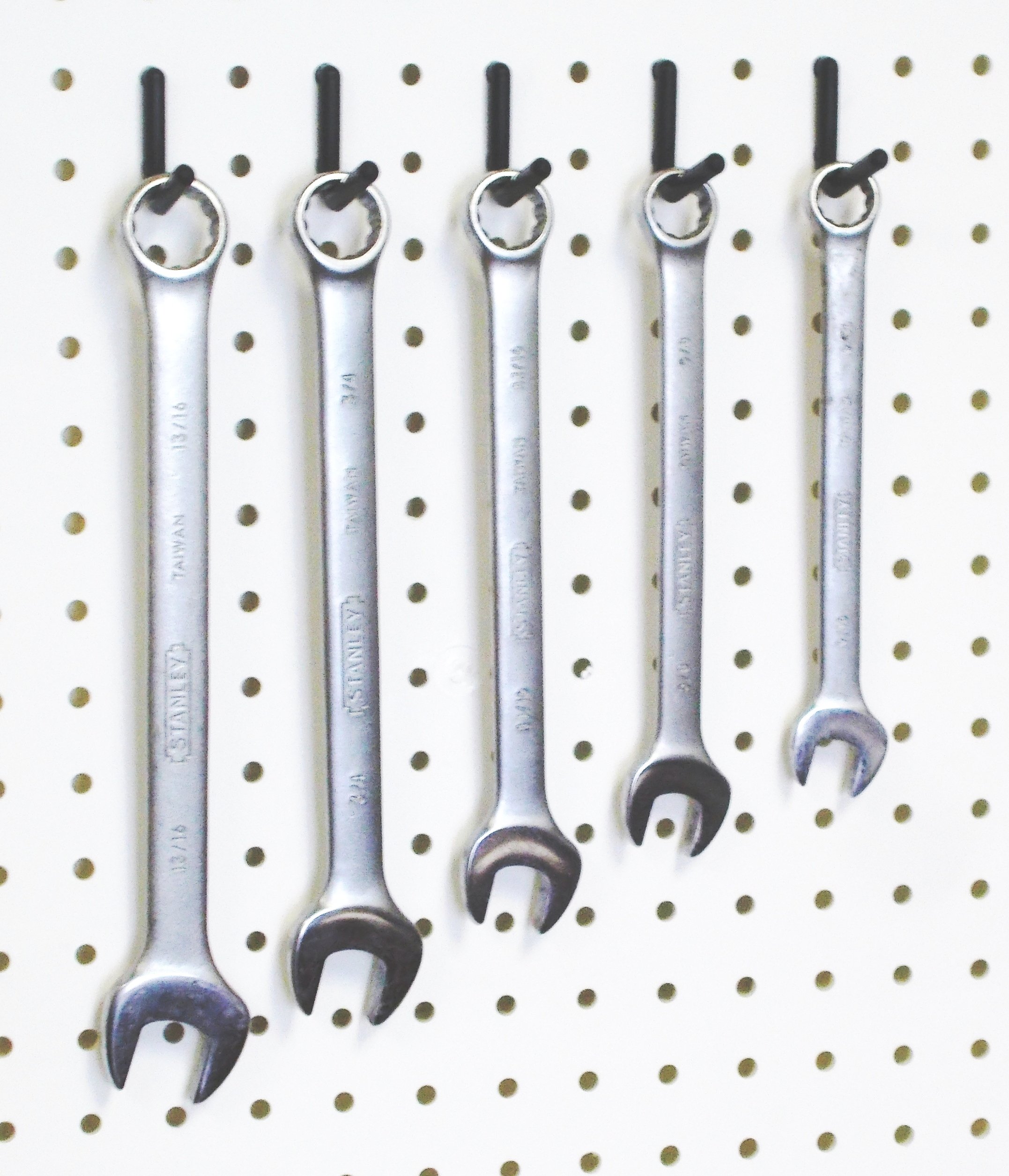 WallPeg White Pegboard Hooks - 100 Pack (50 J & 50 L Style) Flex-Lock Pegboard Hooks for Garage, Workshop & Retail Organization - Durable Pegboard Accessories for Tools & Supplies Storage