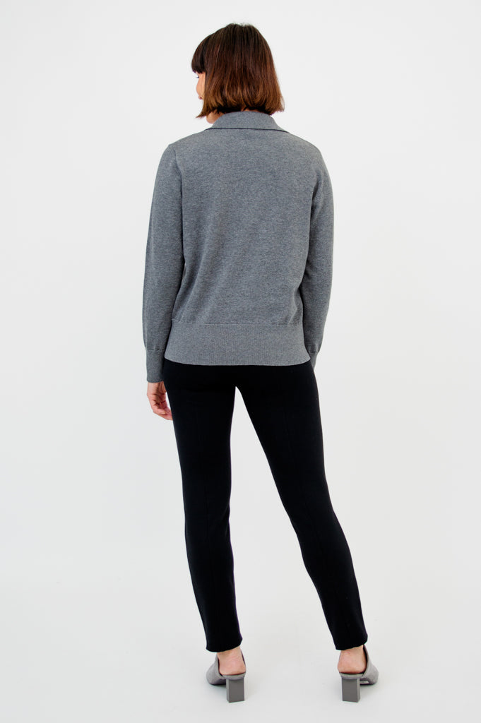 Astrid Women's Cotton Sweater in Graphite - Soft & Comfortable Pullover for Casual Wear, Office & Fall Outfits