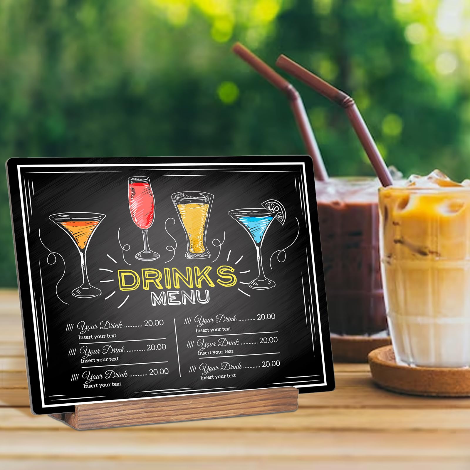 Double-Sided Wooden Chalkboard with Stand (2 Pack) - 8.7x11.5 Inches Blackboard for Kids, Classroom, Restaurants & Home Decor
