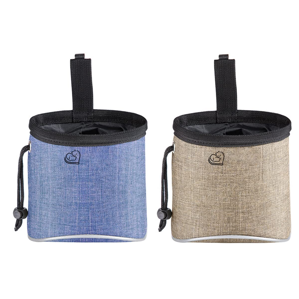 2pcs Dog Treat Pouch - Portable Pet Training Bag with Poop Bag Dispenser - Hands-Free Dog Walking Accessories for Outdoor Adventures, Hiking & Obedience Training