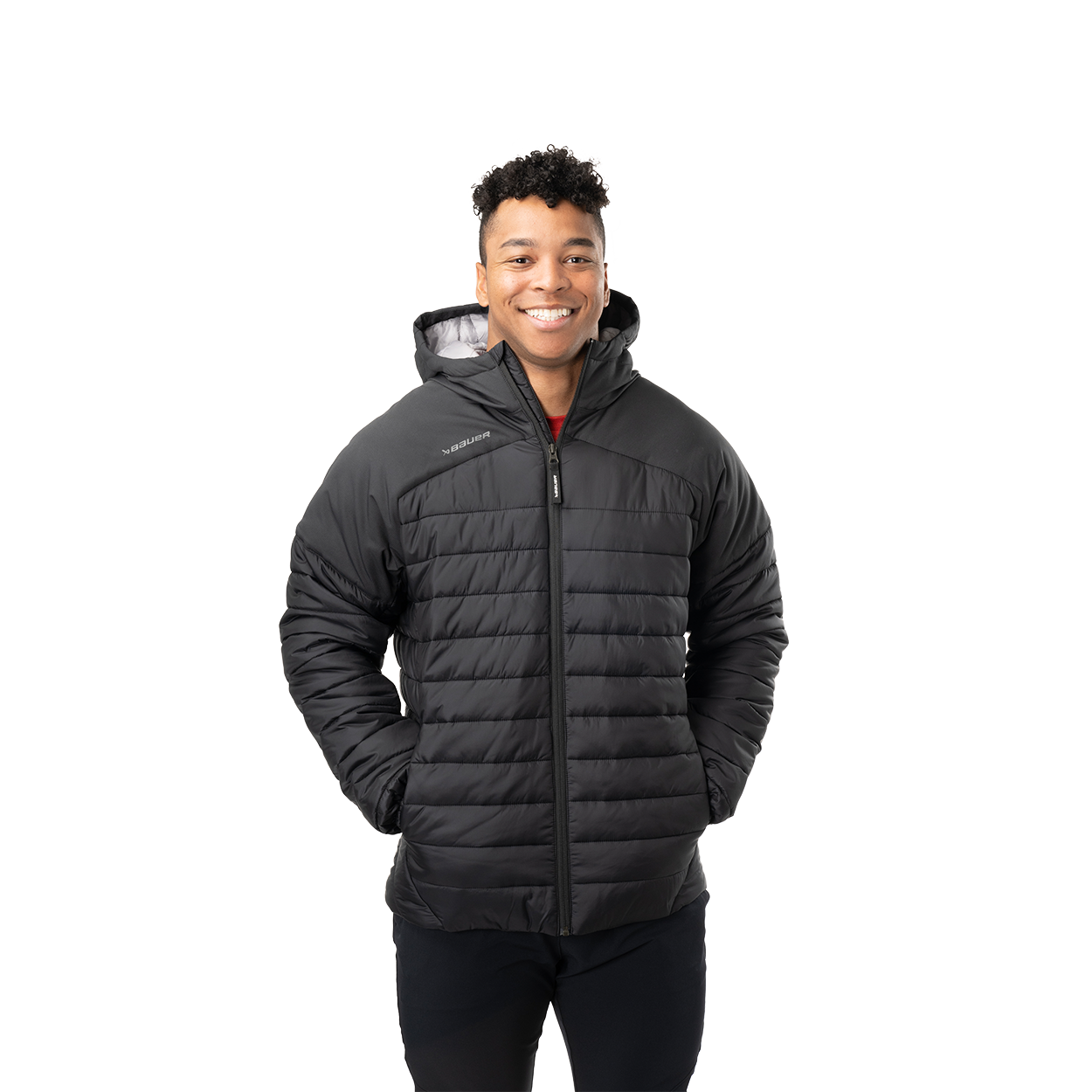 Bauer Team Puffer Jacket Senior S24 - Lightweight Insulated Winter Coat for Hockey Players & Outdoor Sports - Perfect for Cold Weather Training & Games