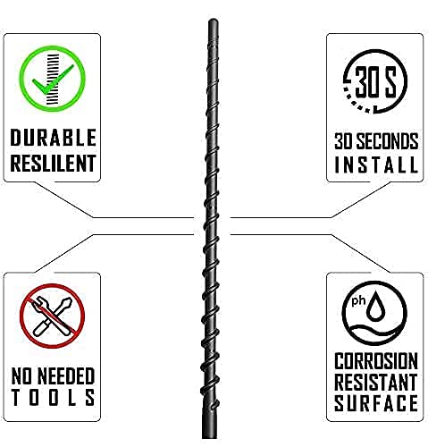VOFONO 13 Inch Short Antenna Upgrade for Jeep Wrangler & Gladiator (2007-2025) - Compatible with JL JK Rubicon Sahara Unlimited Sport Willys 4xe Mojave High Altitude Models - Durable Jeep Accessories for Enhanced Radio Reception & Off-Road Adventures