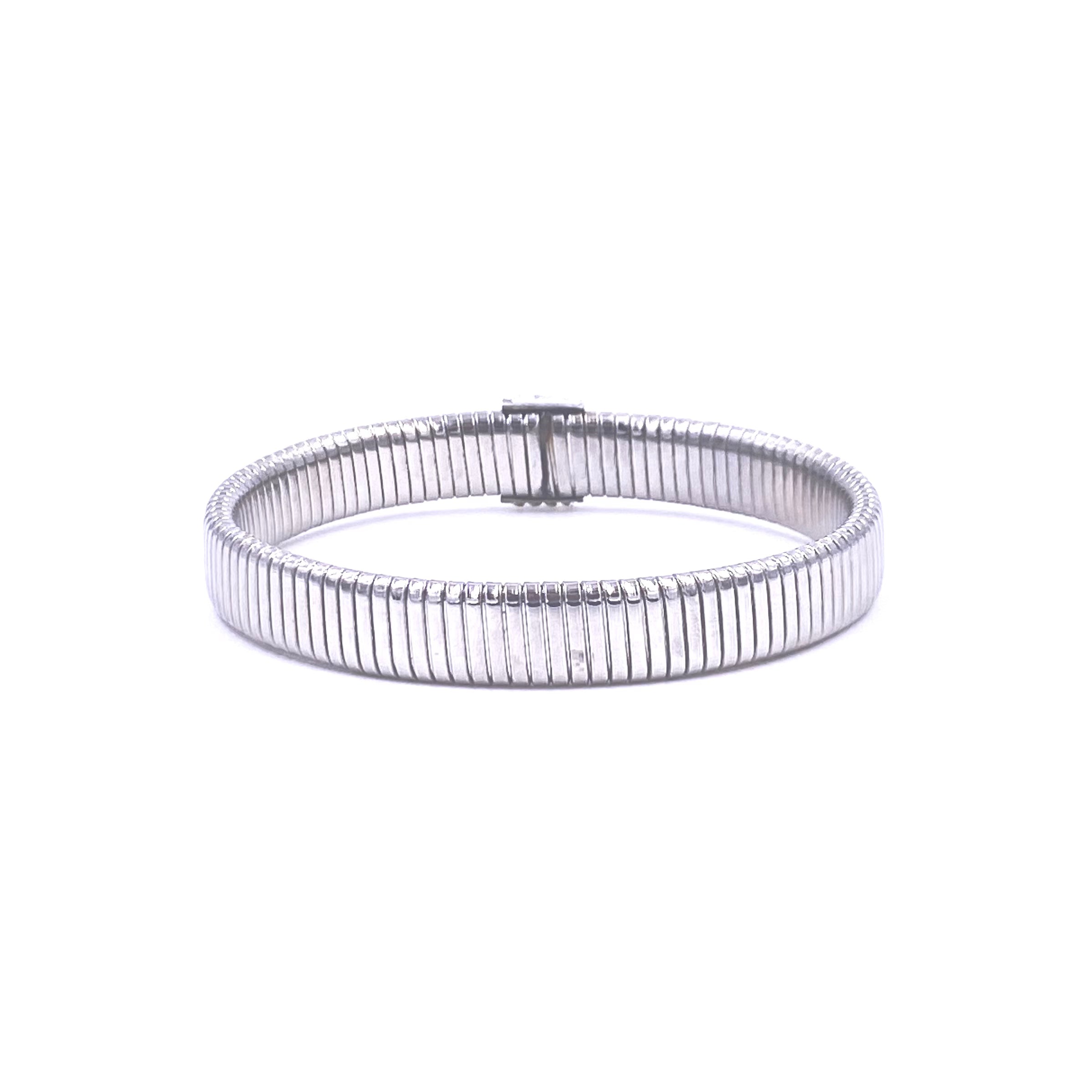 Ashley Gold Stainless Steel CZ Slinky Design Bangle Bracelet for Women - Elegant Jewelry Gift for Birthday, Anniversary & Special Occasions