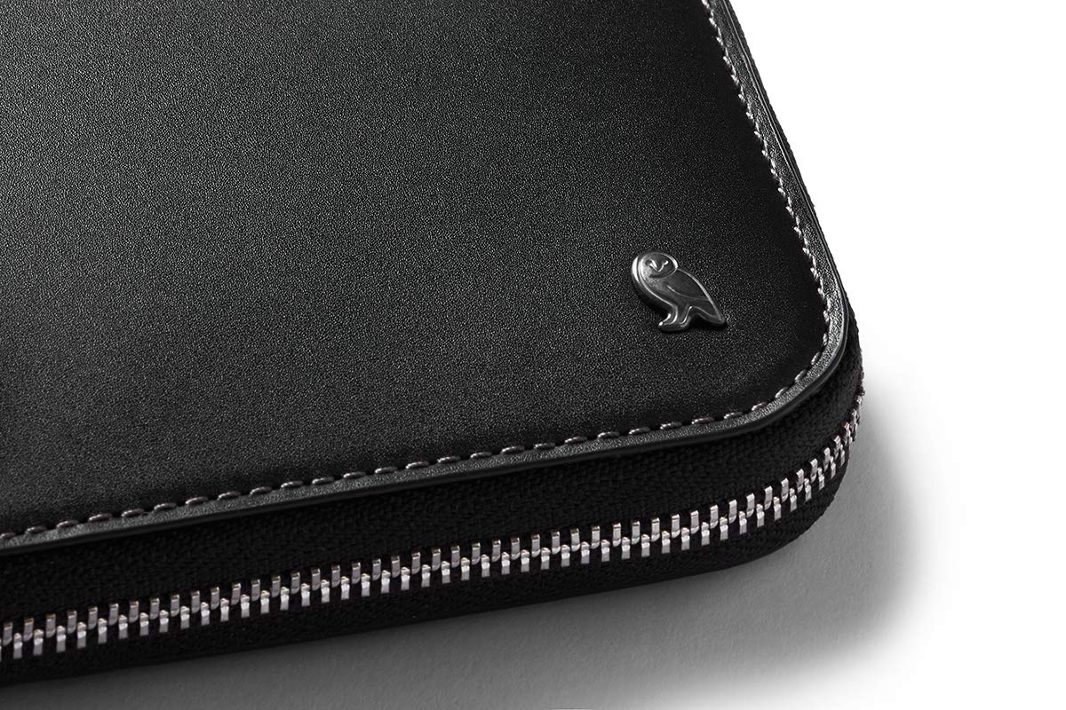 Bellroy Zip Wallet - Premium Leather RFID Blocking Wallet for Women & Men with Magnetic Coin Pouch & Flat Note Section (Holds 3-8 Cards) - Black - Perfect for Travel, Business & Everyday Use