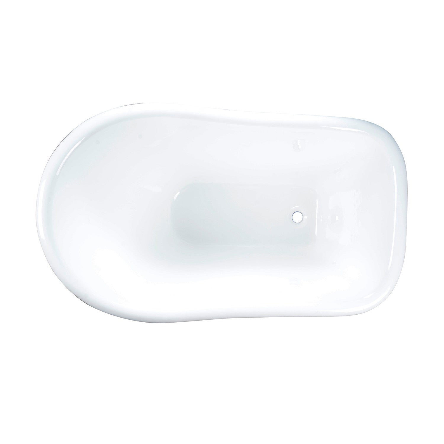 Aqua Eden 51 Inch Freestanding Cast Iron D-Shaped Bathtub - White Clawfoot Slipper Tub for Luxurious Bathing Experience | Perfect for Master Bathroom, Spa Retreat & Relaxation