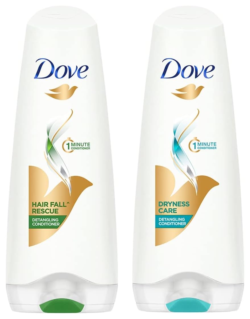 Dove Hair Fall Rescue Conditioner & Dryness Care Conditioner, 180ml - Reduce Hair Loss & Hydrate Dry Hair for Healthy, Strong Locks - Perfect for Daily Hair Care Routine & Damaged Hair Treatment