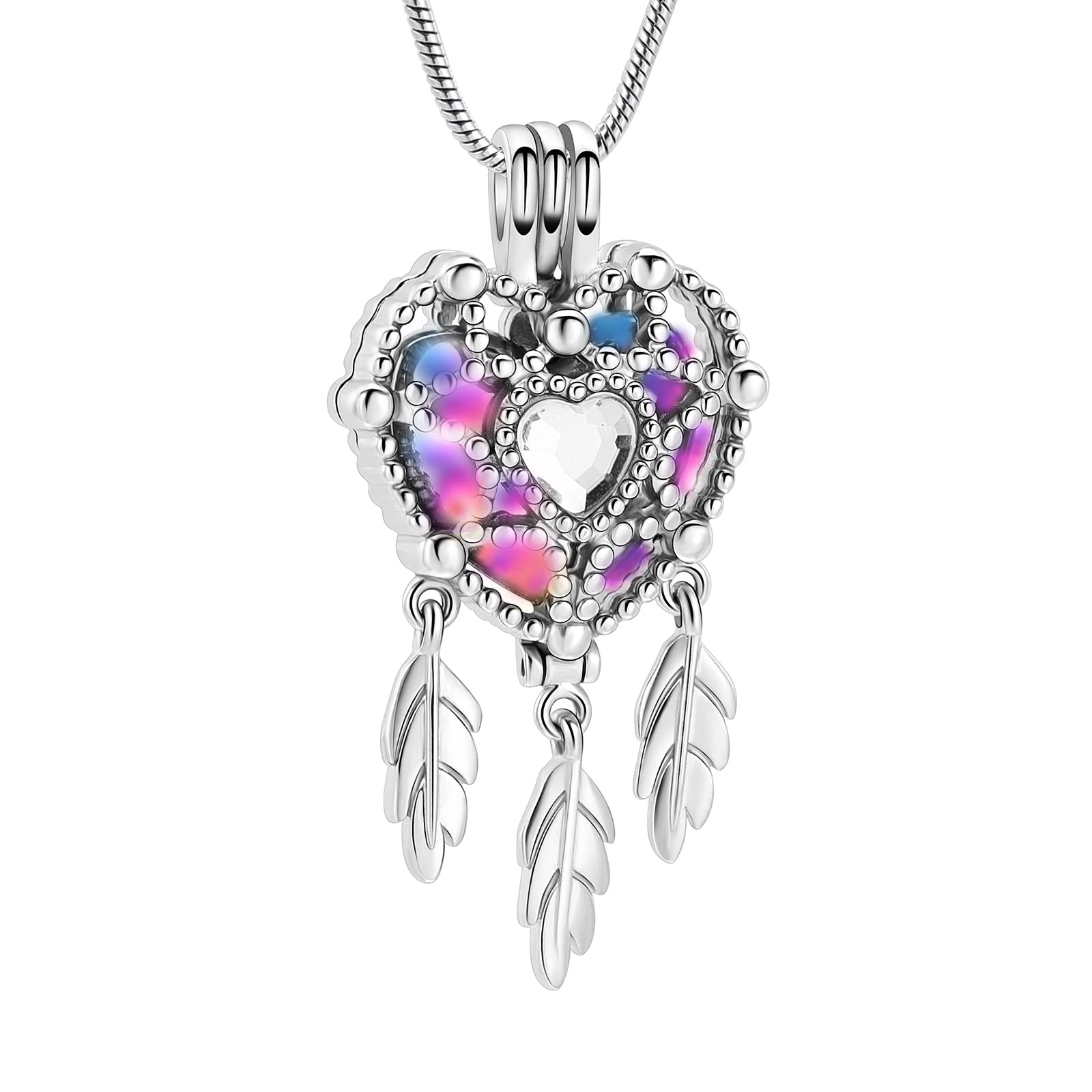 Heart-Shaped Cremation Jewelry Urn Pendant Necklace - Hollow Ashes Keepsake Memorial Jewelry for Loved Ones | Perfect for Funeral Remembrance, Memorial Services & Keeping Memories Close